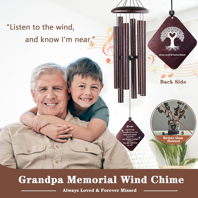 Doopeer Sympathy Gifts for Loss of Grandfather, 32" Memorial Wind Chimes for Loss of Grandpa, Loss of Grandpa Sympathy Gift, Condolence Gifts in Memory of a Loved Grandpa - Image 2